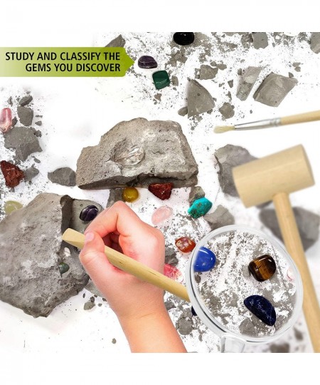 Gemstone Mining Gem Digging Kit for Kids - Gemstone Dig Kit - Discover 15 Precious Gemstones. Gem Mining Kit Adventure. Scien...