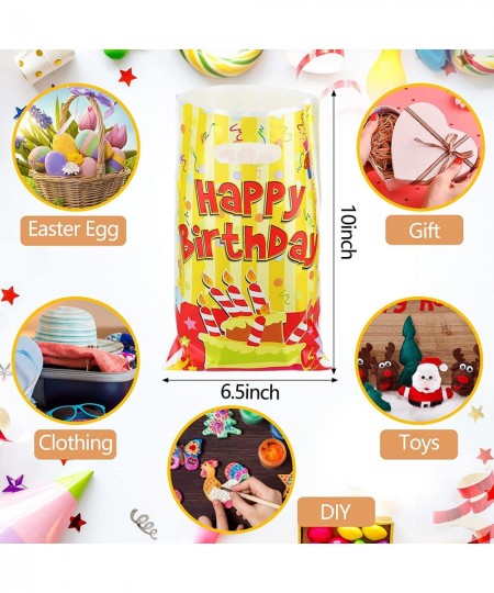 100 Pcs Kids Party Favor Bags Christmas Plastic Birthday Treat Bags Assorted Colors Candy Bags for Christmas Birthday Gift Ca...