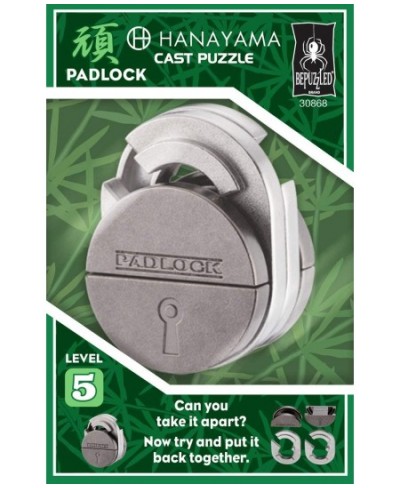 Padlock Hanayama Cast Metal Brain Teaser Puzzle (Level 5) Puzzles For Kids & Adults Ages 12 & Up Green $18.26 - Brain Teaser ...