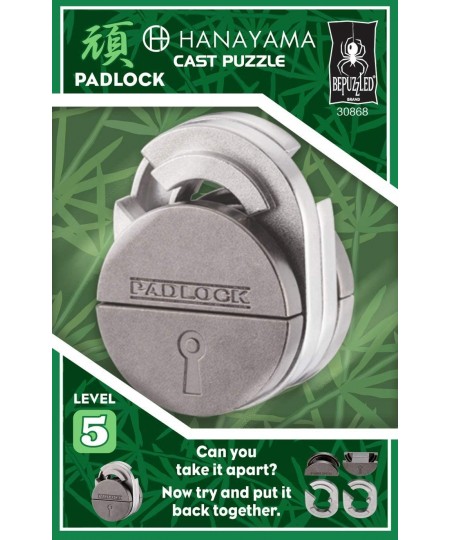 Padlock Hanayama Cast Metal Brain Teaser Puzzle (Level 5) Puzzles For Kids & Adults Ages 12 & Up Green $18.26 - Brain Teaser ...