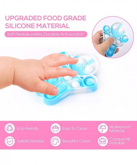 20 PCS Christmas Mini Pop Bubble Fidget Sensory Toy Simple Silicone Stress Relief Hand Toy Squeeze Key-Chain Toy for Adults a...