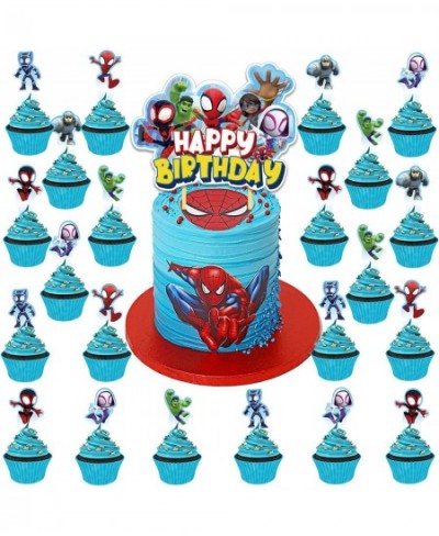 25Pcs Spidey and Friends Birthday Decorations Spidey Party Cake Cupcake Toppers for Spidey Amazing Friends Party Supplies $15...