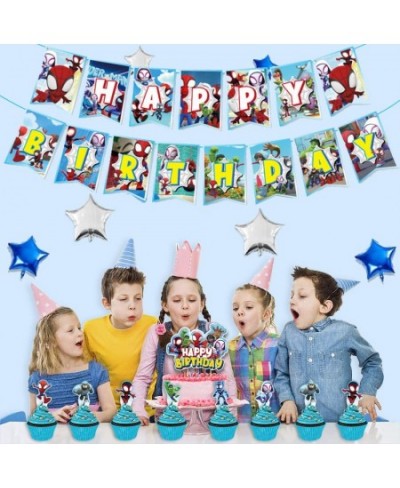 25Pcs Spidey and Friends Birthday Decorations Spidey Party Cake Cupcake Toppers for Spidey Amazing Friends Party Supplies $15...