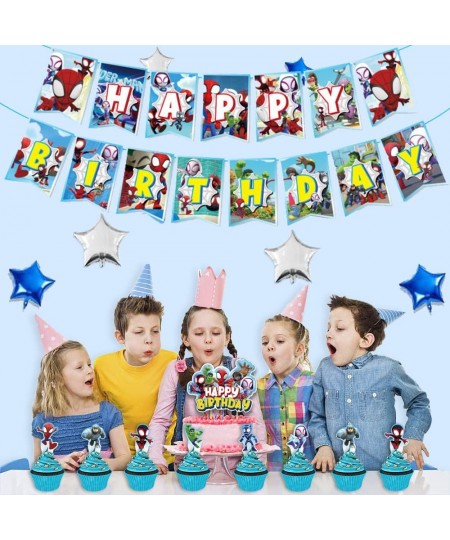 25Pcs Spidey and Friends Birthday Decorations Spidey Party Cake Cupcake Toppers for Spidey Amazing Friends Party Supplies $15...