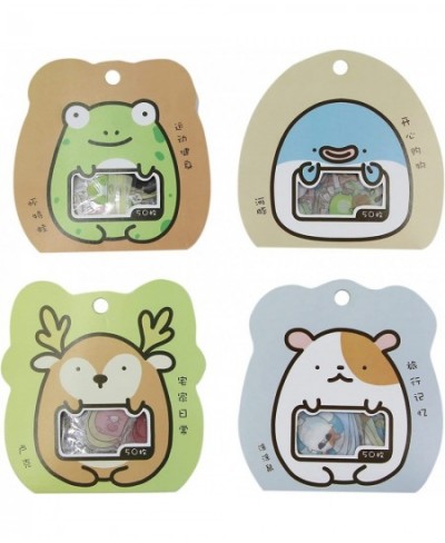 4 Pack 200 Pieces Super Cute Cartoon Bear Frog Animals Transparent PVC Stickers for Diary Calendar Albums Decoration Scrapboo...