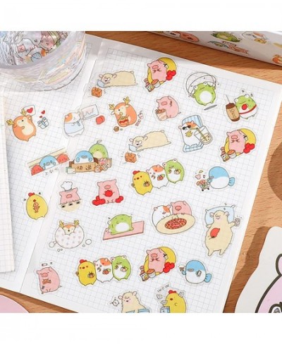 4 Pack 200 Pieces Super Cute Cartoon Bear Frog Animals Transparent PVC Stickers for Diary Calendar Albums Decoration Scrapboo...