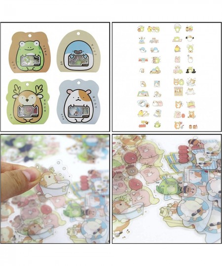 4 Pack 200 Pieces Super Cute Cartoon Bear Frog Animals Transparent PVC Stickers for Diary Calendar Albums Decoration Scrapboo...