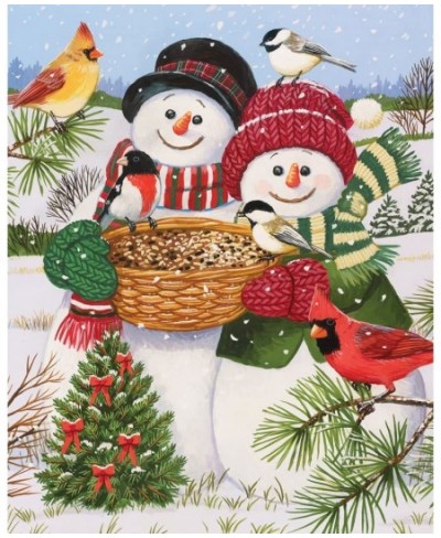 100 Piece Jigsaw Puzzle for Adults - Snow Couple Feeding The Birds - 100 pc Snowman Fun Jigsaw by Artist William Vanderdasson...