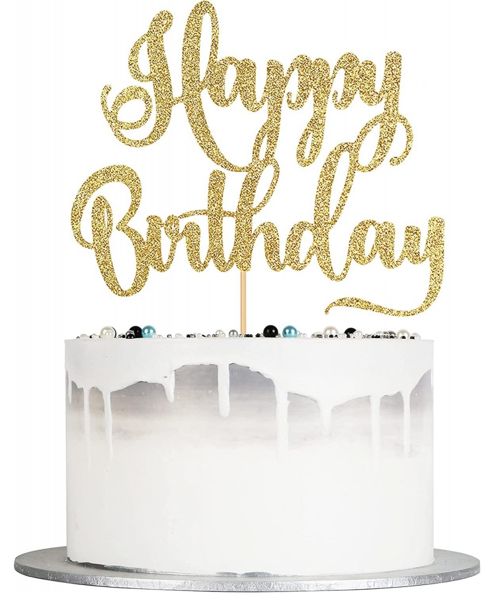 happy birthday Cake Topper Happy Birthday Cake Bunting Decor Birthday Party Decoration Supplies Photo Booth Props (Gold) $14....