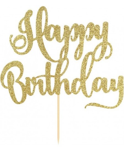 happy birthday Cake Topper Happy Birthday Cake Bunting Decor Birthday Party Decoration Supplies Photo Booth Props (Gold) $14....