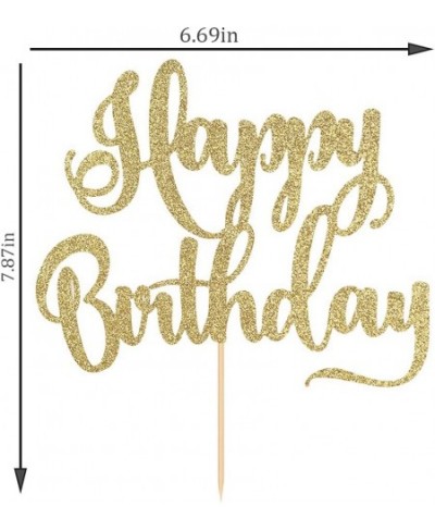 happy birthday Cake Topper Happy Birthday Cake Bunting Decor Birthday Party Decoration Supplies Photo Booth Props (Gold) $14....