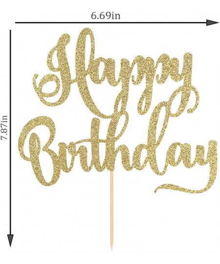 happy birthday Cake Topper Happy Birthday Cake Bunting Decor Birthday Party Decoration Supplies Photo Booth Props (Gold) $14....