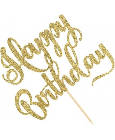 happy birthday Cake Topper Happy Birthday Cake Bunting Decor Birthday Party Decoration Supplies Photo Booth Props (Gold) $14....