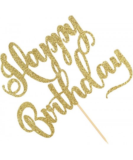 happy birthday Cake Topper Happy Birthday Cake Bunting Decor Birthday Party Decoration Supplies Photo Booth Props (Gold) $14....