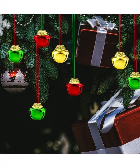 48 Pieces Christmas Bell Necklaces Large Gold Bell Necklaces for Craft Holiday Party Supplies (Gold Green Red) $21.10 - Kids'...