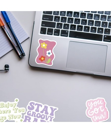 100pcs Pink Cute Stickers Danish Pastel Waterproof Sticker Positive Quote Sticker for laptops Guitars Suitcases Skateboards $...