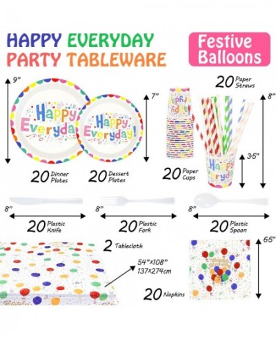 162PCS Happy Birthday Disposable Party Favors with Birthday Plates Cups Napkins Tablecloth Straws Birthday Party Supplies for...