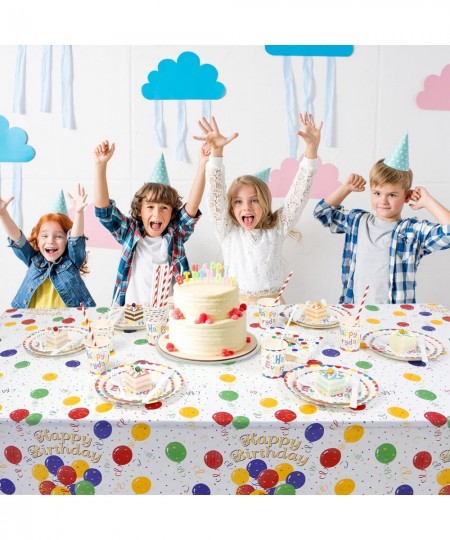 162PCS Happy Birthday Disposable Party Favors with Birthday Plates Cups Napkins Tablecloth Straws Birthday Party Supplies for...