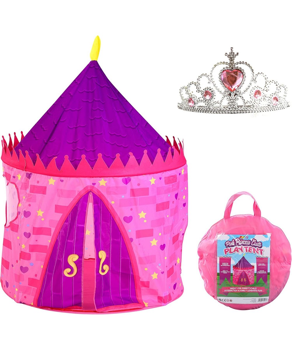 Girls Princess Pink Castle Play Tent with Princess Crown Pop Up Play Tent Kids Indoor Outdoor Playhouse Tent Set $28.54 - Kid...