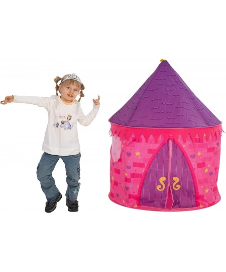 Girls Princess Pink Castle Play Tent with Princess Crown Pop Up Play Tent Kids Indoor Outdoor Playhouse Tent Set $28.54 - Kid...