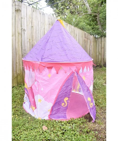 Girls Princess Pink Castle Play Tent with Princess Crown Pop Up Play Tent Kids Indoor Outdoor Playhouse Tent Set $28.54 - Kid...