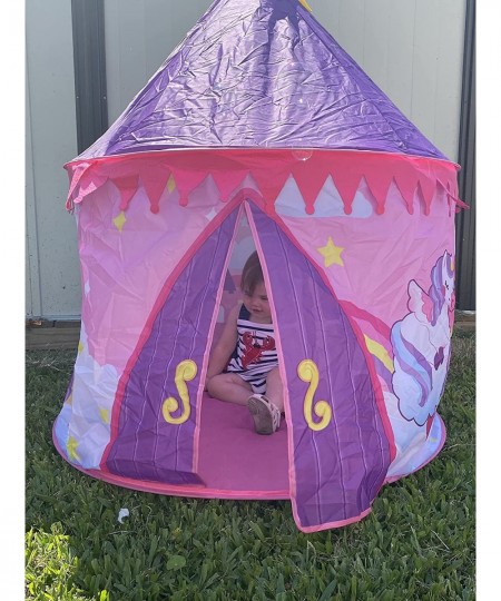 Girls Princess Pink Castle Play Tent with Princess Crown Pop Up Play Tent Kids Indoor Outdoor Playhouse Tent Set $28.54 - Kid...