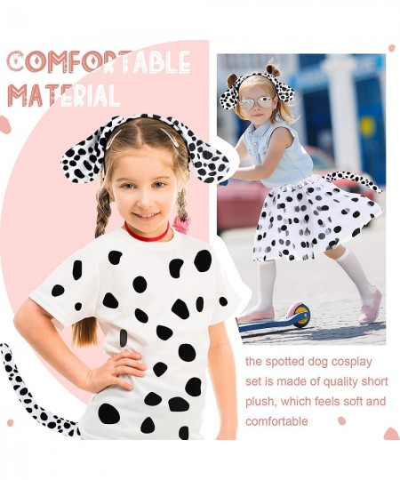 15 Pcs Dalmatian Costume Set Dog Ears Headband Tutu Adhesive Stickers Accessories for Kids Halloween Costume Cosplay $33.35 -...