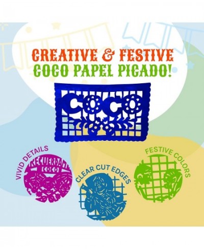 Mexican Banner Decorations Mexican Party Decorations Mexican Banner Papel Picado with Iconic Coco Movie Theme 9 x 13 in Paper...