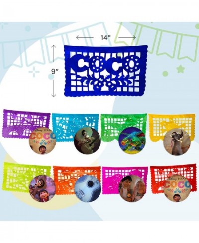 Mexican Banner Decorations Mexican Party Decorations Mexican Banner Papel Picado with Iconic Coco Movie Theme 9 x 13 in Paper...