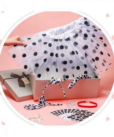 15 Pcs Dalmatian Costume Set Dog Ears Headband Tutu Adhesive Stickers Accessories for Kids Halloween Costume Cosplay $33.35 -...