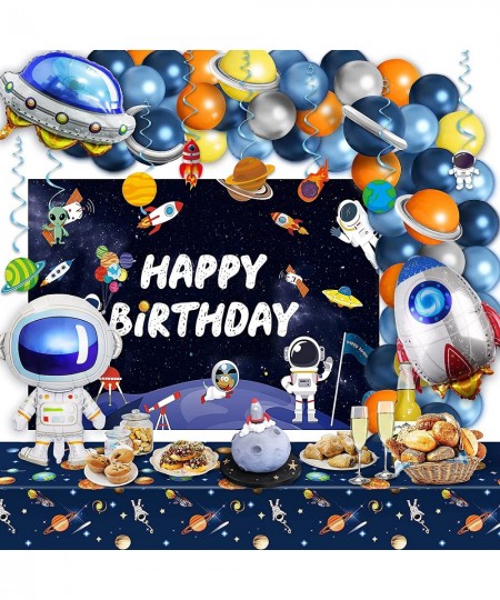 Outer Space Birthday Decorations Space Themed Party Supplies Include Solar System Balloon Arch Kit Inflatable Rocket Astronau...