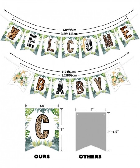 Safari Welcome Baby Banner Jungle Safari Baby Shower Sign Wild Animal Baby Shower Bunting Decor $17.91 - Kids' Party Decorations