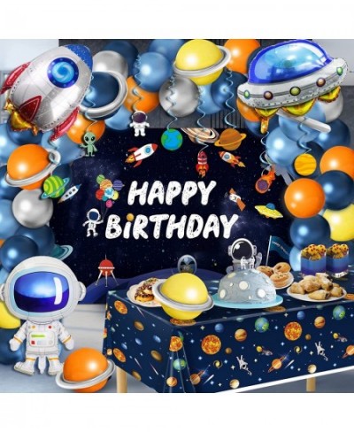 Outer Space Birthday Decorations Space Themed Party Supplies Include Solar System Balloon Arch Kit Inflatable Rocket Astronau...