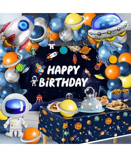 Outer Space Birthday Decorations Space Themed Party Supplies Include Solar System Balloon Arch Kit Inflatable Rocket Astronau...