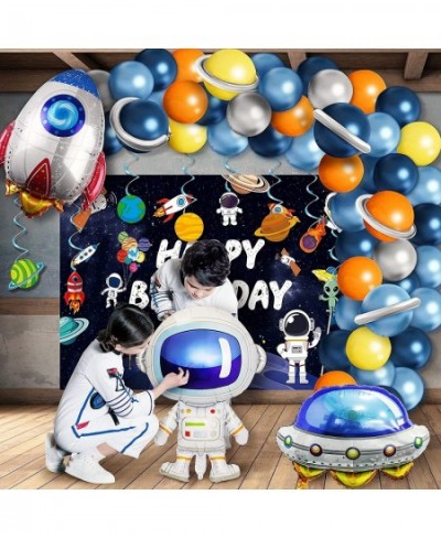 Outer Space Birthday Decorations Space Themed Party Supplies Include Solar System Balloon Arch Kit Inflatable Rocket Astronau...