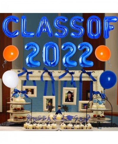 2022 Graduation Decorations Orange and Blue Class of 2022 Balloon Banner Congrats Grad Balloons Kit Fringe Curtain Congratula...