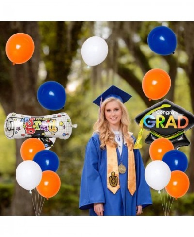 2022 Graduation Decorations Orange and Blue Class of 2022 Balloon Banner Congrats Grad Balloons Kit Fringe Curtain Congratula...