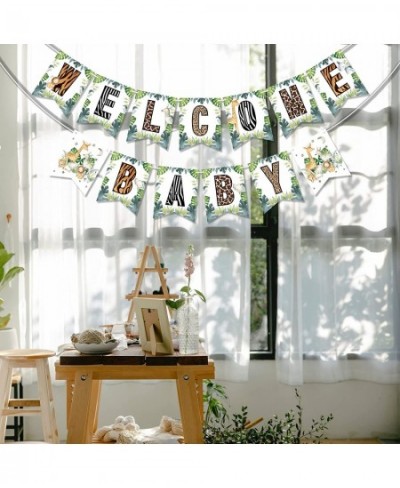 Safari Welcome Baby Banner Jungle Safari Baby Shower Sign Wild Animal Baby Shower Bunting Decor $17.91 - Kids' Party Decorations