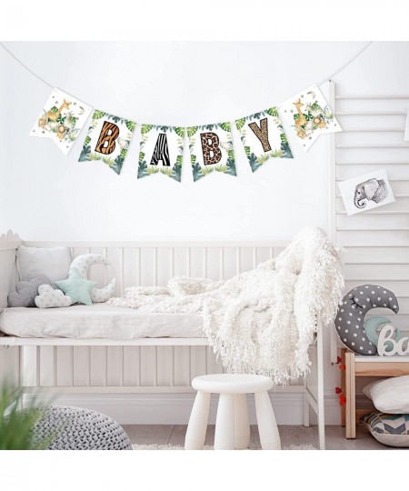 Safari Welcome Baby Banner Jungle Safari Baby Shower Sign Wild Animal Baby Shower Bunting Decor $17.91 - Kids' Party Decorations