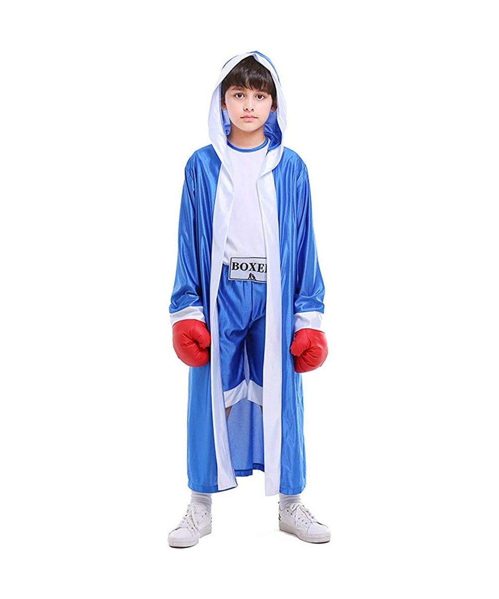 Children Boxing Costume Boxer Cosplay Halloween Party Dress Decoration Role Playing Uniform Carnival Boxing Robe for Kids (S(...