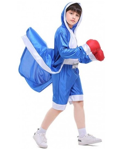 Children Boxing Costume Boxer Cosplay Halloween Party Dress Decoration Role Playing Uniform Carnival Boxing Robe for Kids (S(...