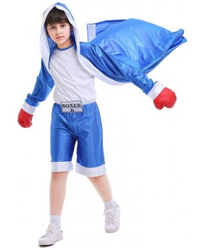 Children Boxing Costume Boxer Cosplay Halloween Party Dress Decoration Role Playing Uniform Carnival Boxing Robe for Kids (S(...