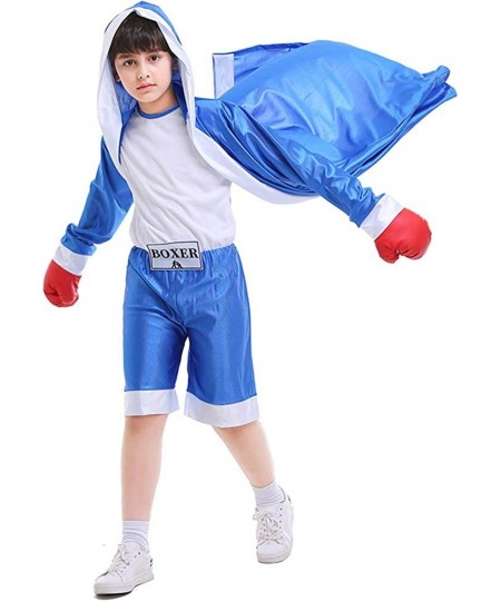 Children Boxing Costume Boxer Cosplay Halloween Party Dress Decoration Role Playing Uniform Carnival Boxing Robe for Kids (S(...