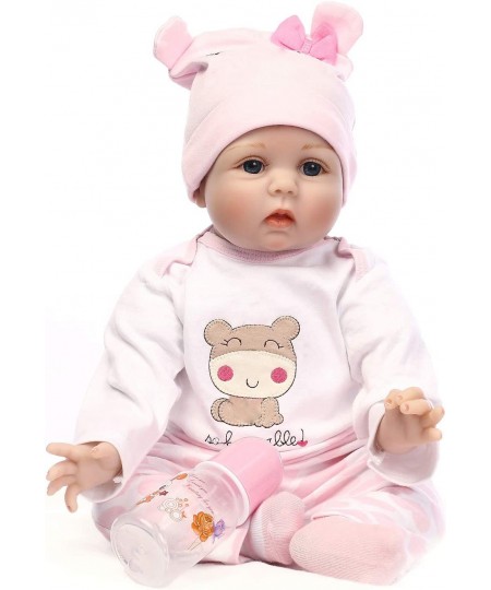 Weighted Body Reborn Baby Dolls Girl Vinyl Silicone Handmade Real Life 22 Inch Newborn Baby Doll $93.51 - Dolls