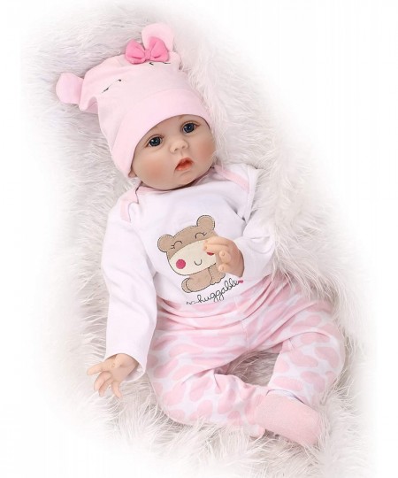 Weighted Body Reborn Baby Dolls Girl Vinyl Silicone Handmade Real Life 22 Inch Newborn Baby Doll $93.51 - Dolls