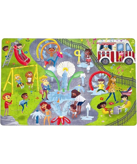 Little Likes Kids - Splash Park Jumbo Puzzle 48 Pieces Beginner Jigsaw Floor Puzzle with Multicultural Family Children Presch...