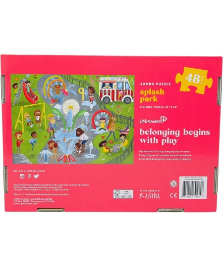 Little Likes Kids - Splash Park Jumbo Puzzle 48 Pieces Beginner Jigsaw Floor Puzzle with Multicultural Family Children Presch...