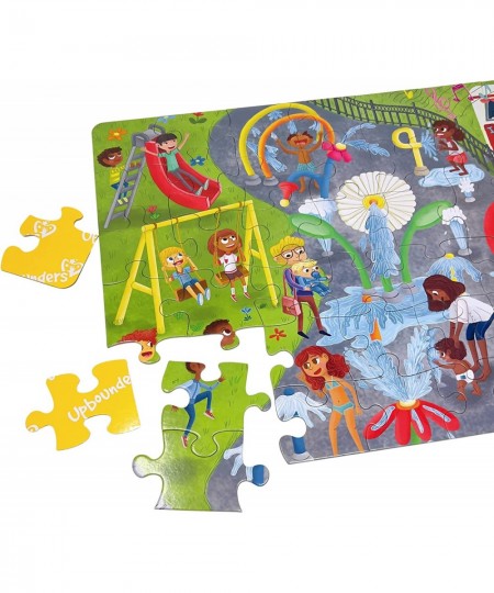 Little Likes Kids - Splash Park Jumbo Puzzle 48 Pieces Beginner Jigsaw Floor Puzzle with Multicultural Family Children Presch...