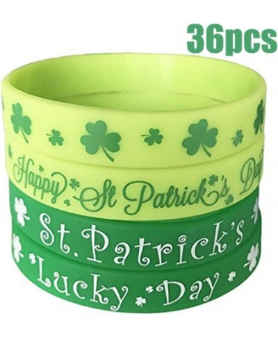 St. Patrick's Day Shamrock Bracelets Rubber Wristbands Party Favors Supplies Gifts 36Pieces $21.13 - Kids' Dress-Up Accessories