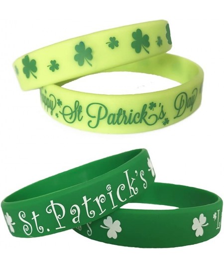 St. Patrick's Day Shamrock Bracelets Rubber Wristbands Party Favors Supplies Gifts 36Pieces $21.13 - Kids' Dress-Up Accessories